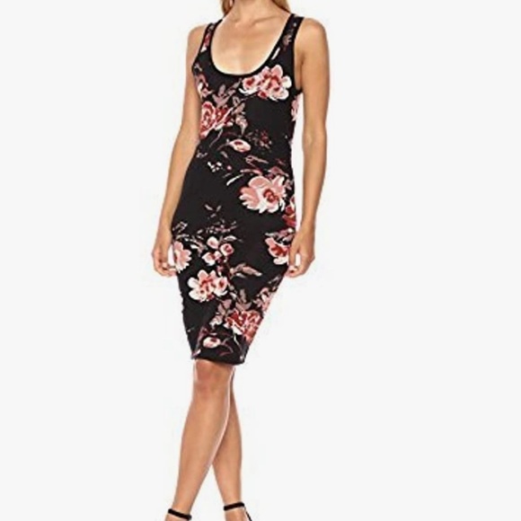NWT Sweater Dress Ali + Jay | Knit Sleeveless Floral Dark Body Con Sheath Medium - Picture 8 of 8